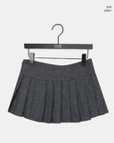 Tny pleats wool short skirt
