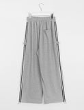 [unisex] Merge Line Snap Button Track Wide Pants