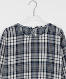 Novami Round Check Button Blouse