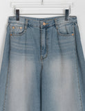 Kosihi Washing Pintuck Wide Denim Pants