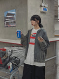 light washed denim hooded jacket