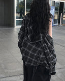 Edo Overfit Check Hood Shirt