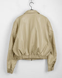 Montney cut boxy leather two-way zip-up jumper