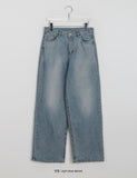 Gomibe Washed Denim Wide Pants