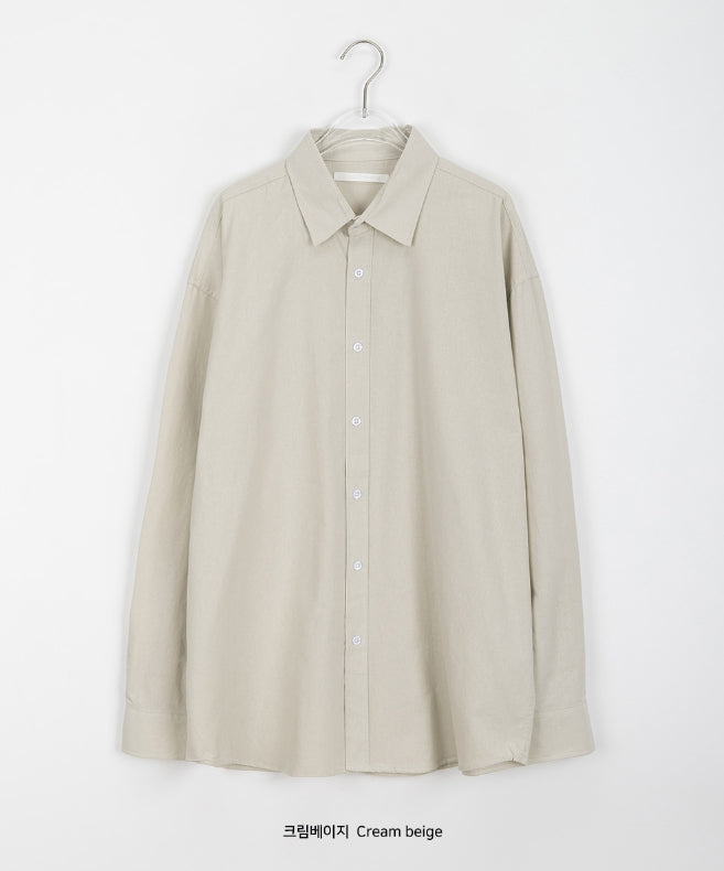 【BAON】[unisex] Ningpo Color Plain Over Shirt BAON (バオン) - [男女兼用]ニンポカラープレーンオーバーシャツ