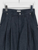 Todaki Raw Pintuck Wide Denim Pants