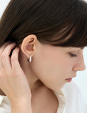 Champagne Moon Silver Gout Glint Earrings S