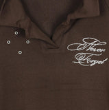 Lasso Eyelet Lettering Collar Tee
