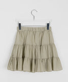 Muju Tiered Banding Mini Skirt