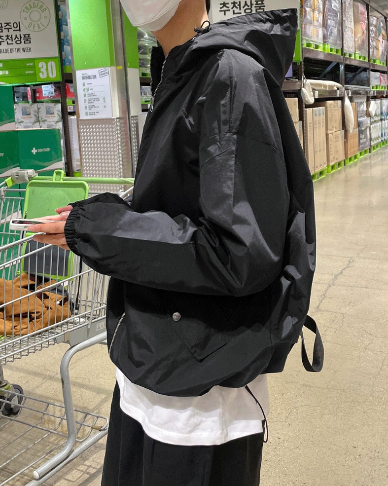 【COSYHARU】Summer barfice side banding wind hood jacket COSYHARU (コシハル) - サマーバーフィスサイドバンディング
