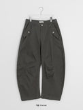 Billet Buckle Stitch Curved Balloon Pants