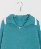 Maida Collar Color Matching Knit Cardigan