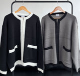 Jay color matching zipper cardigan