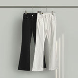 Classic Slim Fit Banding Hip Pad Bootcut Cotton Pants