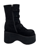 Buckle Platform Sole Suede Boots