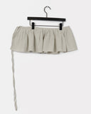 Huli check plain lace wrap skirt