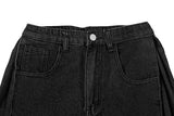 Fotton Pintuck Snap Washing Wide Denim Pants