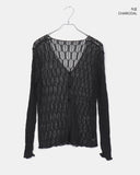 Cellu mesh see-through long-sleeved cardigan