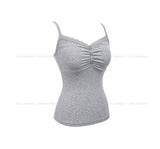 Roel Shirring Button Lace Cap Sleeveless