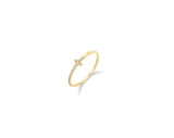 Truly Essence 14K Cross Pave Ring