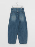 Monpa Curved Denim Balloon Wide Pants