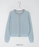 Ninky Color Matching Ribbed Crop Cardigan