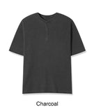 Elo waffle pigment henley neck short sleeve tee