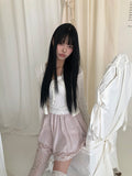 Putine Lace Satin Mini Skirt