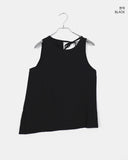 Romu Nylon Unbalanced Strap Ribbon Sleeveless Blouse