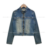 chade span biker denim jacket