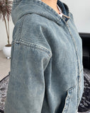 Rieki Washing Denim Hood Zip-Up