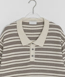 [unisex] Sentez Stripe Boucle Over Short Sleeve Knit