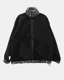 Boran Leopard Fluffy Fur Loose Zip-Up Jumper