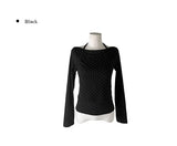 Toa Dot Halter Sleeveless Boat Neck Long Sleeve T-Shirt