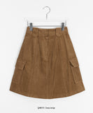 Torio corduroy banding midi skirt