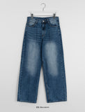 Sancony washing wide brushed denim pants