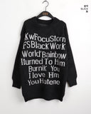 Poku lettering long angora knit