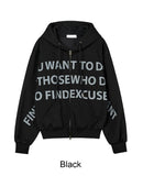 Freno Lettering Hooded Zip-Up