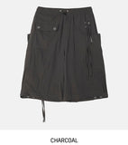 Multi-pocket D-ring Nylon Bermuda Pants