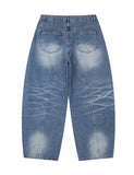 Pet Curved Button Denim Pants