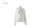 Bari Flower See-Through String Windbreaker Jacket