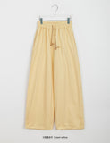 Mamiko pintuck string wide cotton banding pants