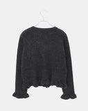 Kepit Frill Button Long Sleeve Knit Cardigan