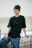 Draw Stitch Embroidered Short Sleeve Tee