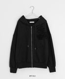 Diane Embroidered Patch Hood Zip-Up