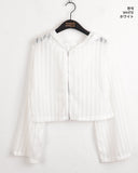 Solu see-through crop hooded cardigan zip-up