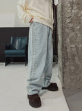 Pinata embroidery wide denim pants