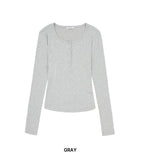 W Basic Henley Neck Long Sleeve