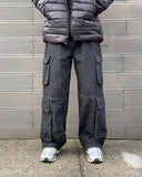 Double pocket washed denim pants