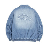 SHINING LOGO WASHED DENIM JACKET